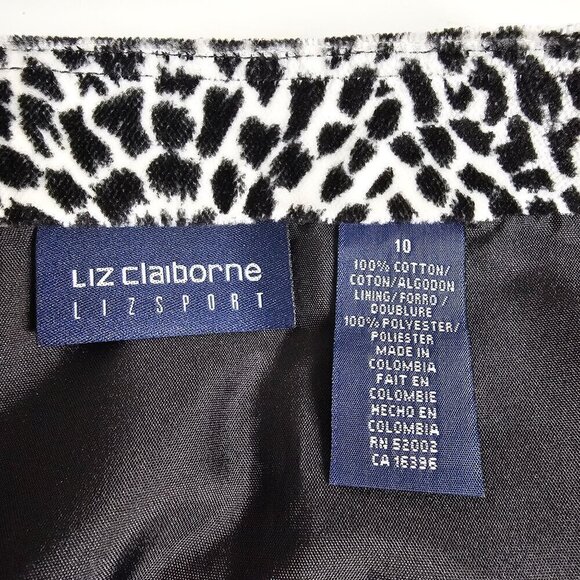 Liz Claiborne Lizsport Lined Animal Print Velour Wrap Short Skirt Women's Sz. 10 - Picture 6 of 11